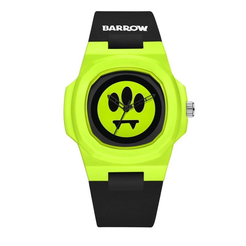 BWW00001 Black Yellow Dial Silicone Strap Unisex Watch, 43mm